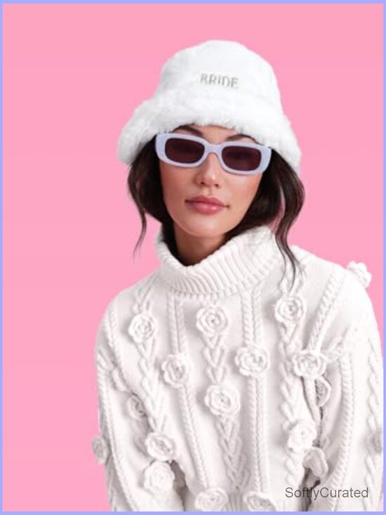 Faux Fur Bride Bucket Hat for Bachelorette Party main image 7